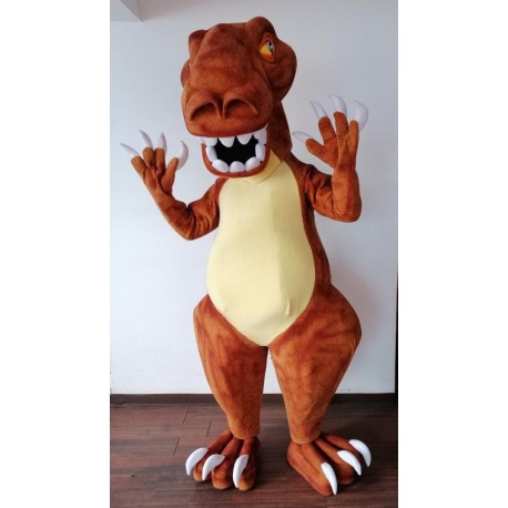 Mascotte Dinosauro Marrone Super Deluxe