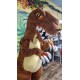 Mascotte Dinosauro Marrone Super Deluxe